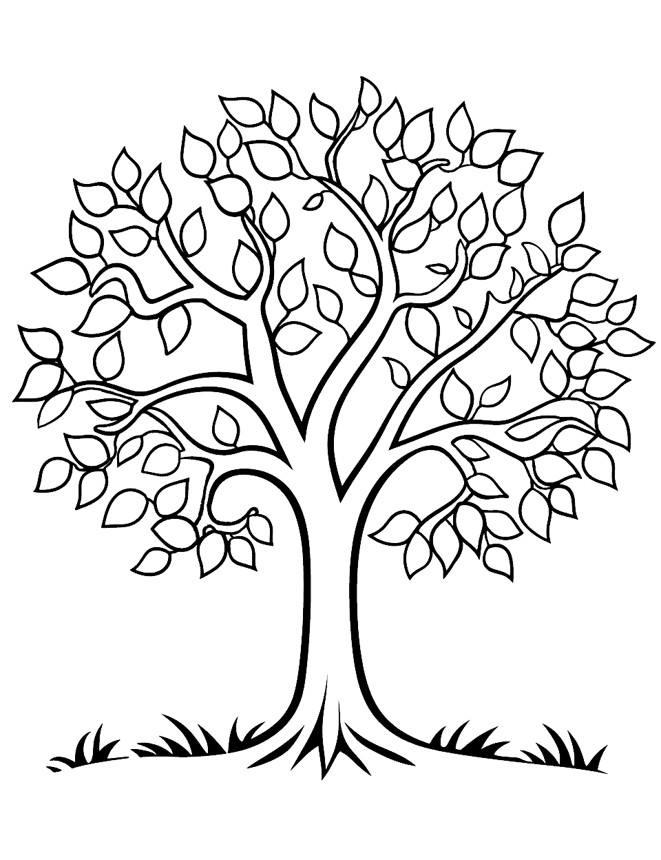 Thankful Tree Coloring Page - A tree with leaves that kids can color and write on what they’re thankful for.