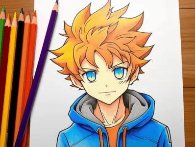 Anime Boy Coloring Pages  Free Printable Coloring Pages for Kids