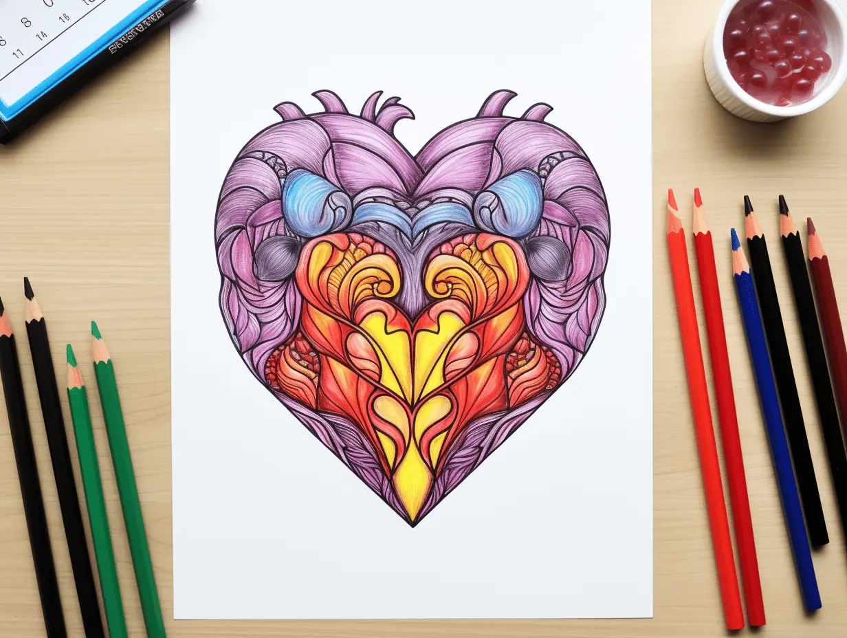 Heart Coloring Pages for Kids