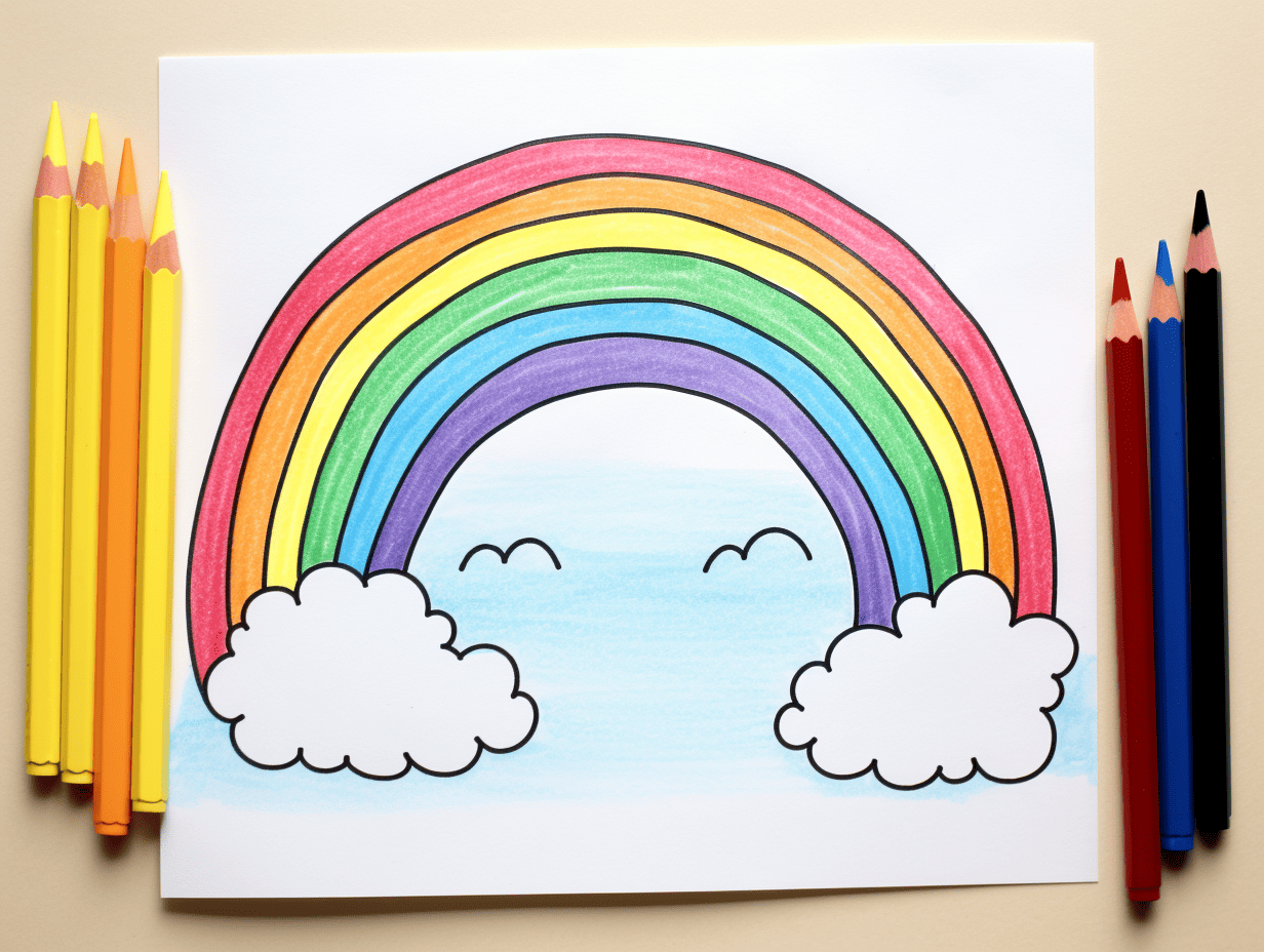 Rainbow Coloring Page Vector Art Icons and Graphics for Free Download