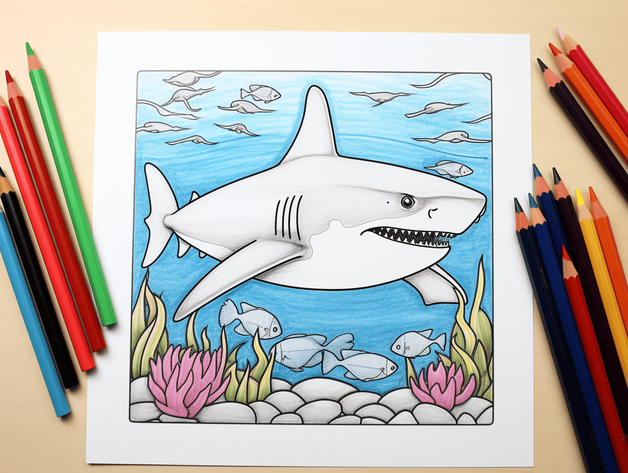 Great White Shark Coloring Page For Kids Coloring Page Preschool Outline  Vector, Shark Drawing, School Drawing, Ring Drawing PNG and Vector with  Transparent Background for Free Download