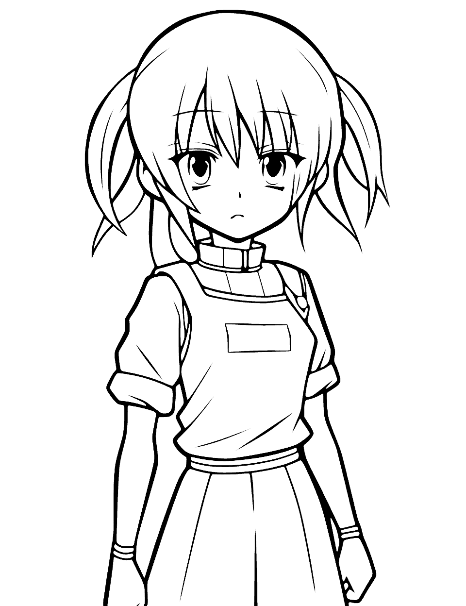 Sad Anime Girl Coloring Page - A sad anime girl, shedding a tear, providing an opportunity to discuss emotions with children.
