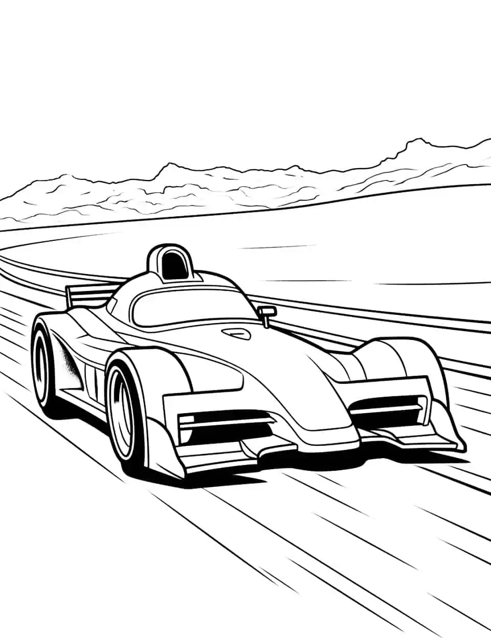 race cars coloring page