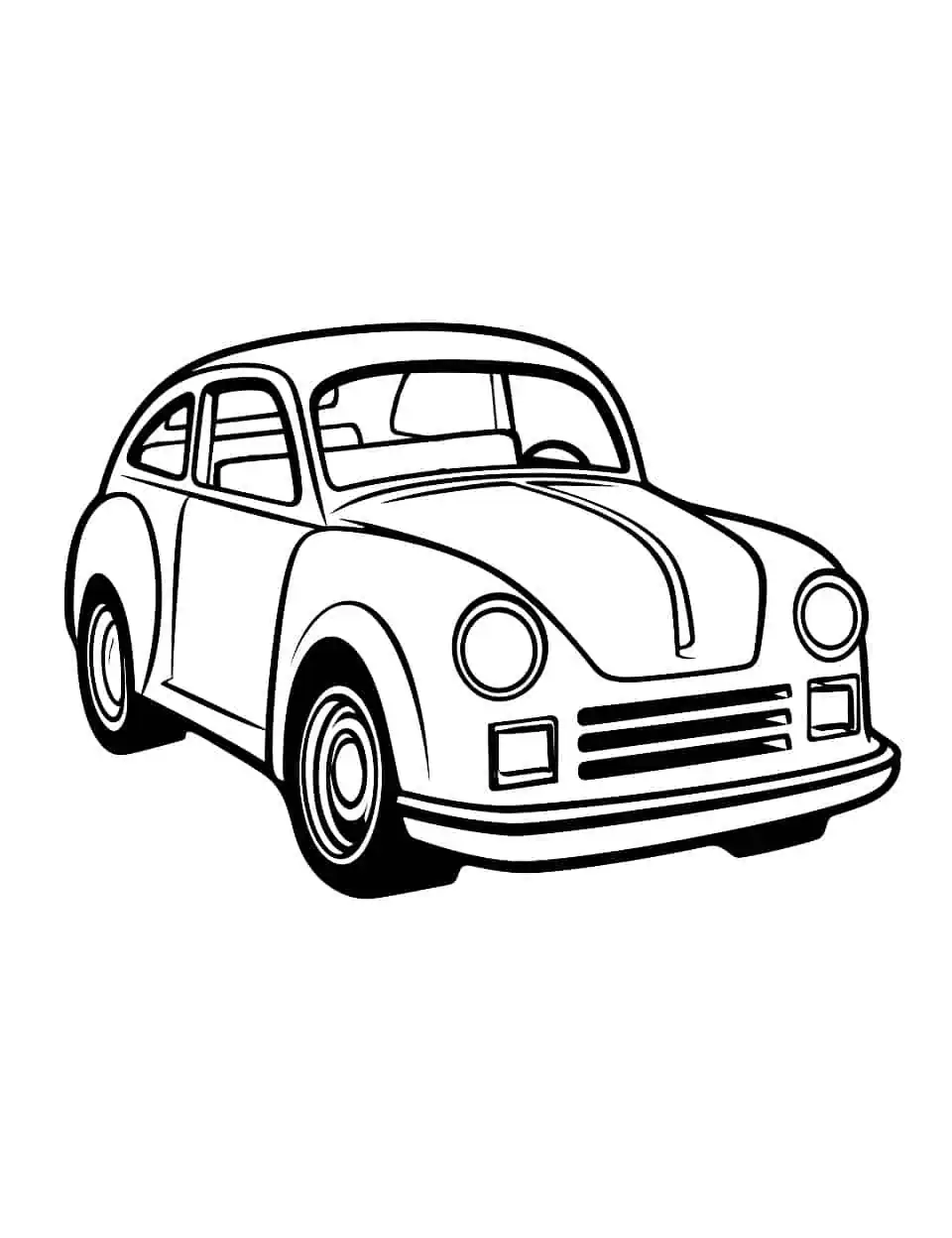 Easy Peasy Lemon Squeezy Car Coloring Page - An easy car picture, perfect for small children learning to color.