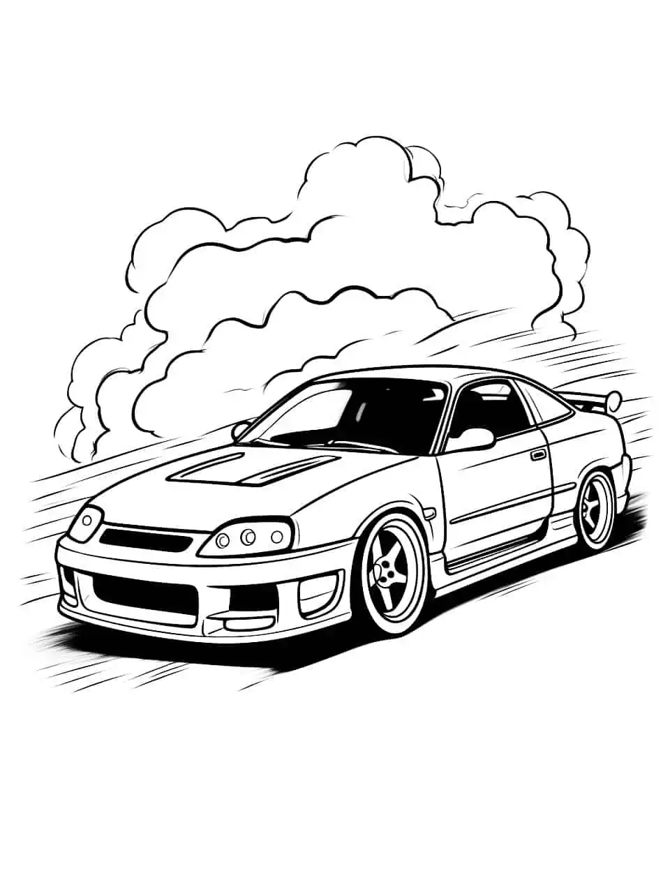 Sport Car Showdown Coloring Page - A cool sports car ready for a colorful makeover.