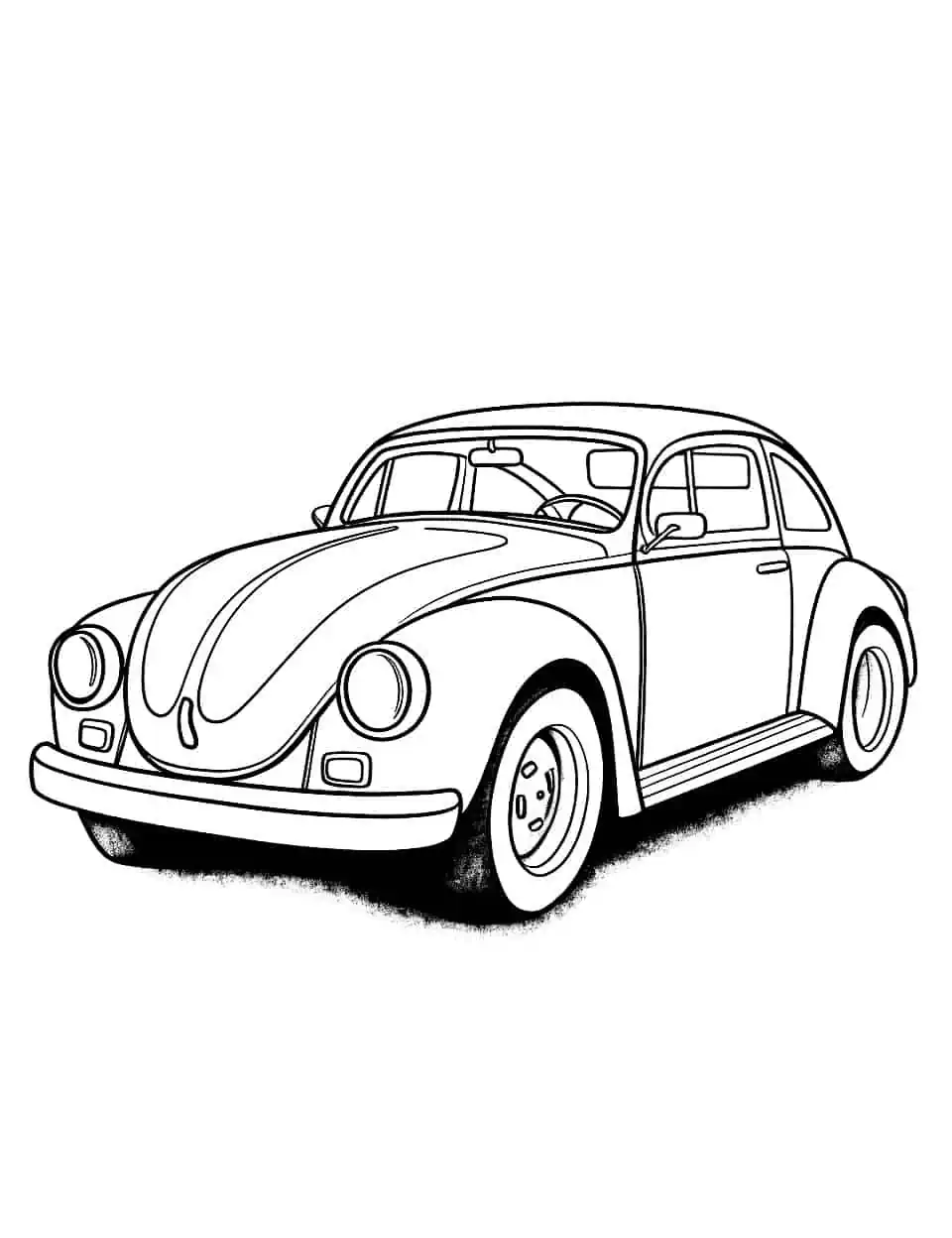 Easy Drive Coloring Page - A simple car design perfect for preschoolers.