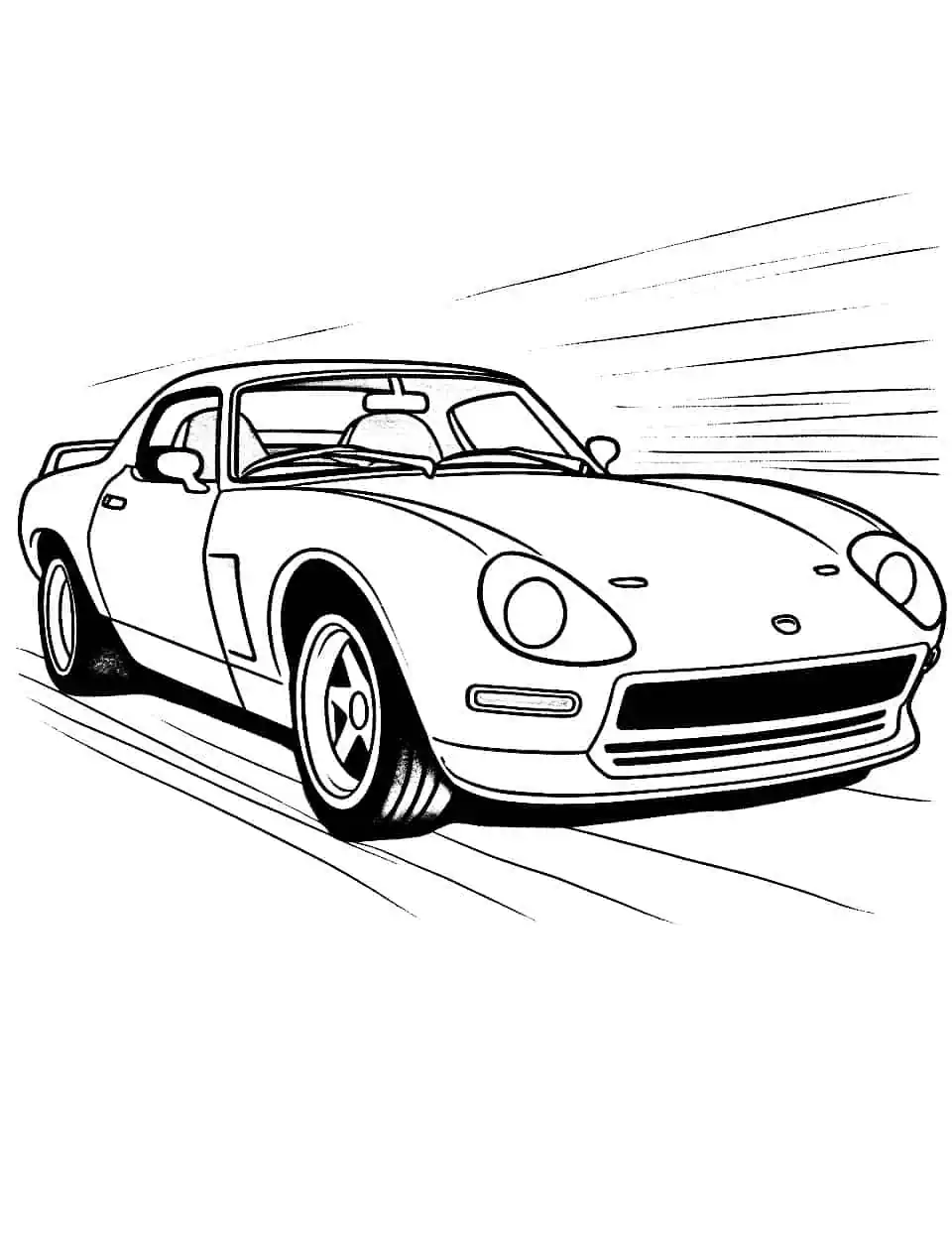 JDM Masterpiece Car Coloring Page - A stunning Japanese sports car in action.