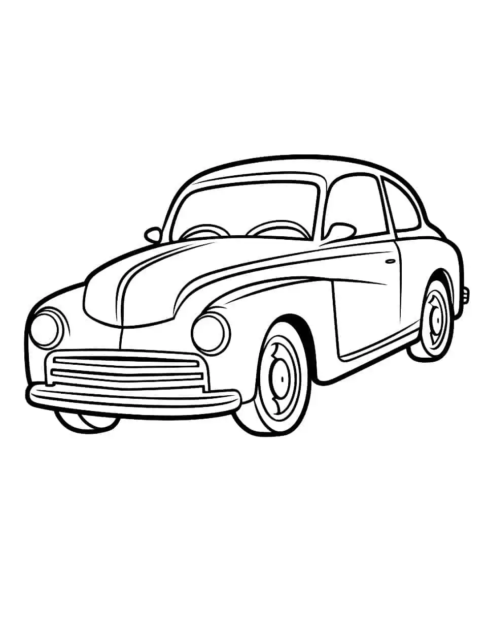 Fantastic Ford Car Coloring Page - An easy, simple image of a Ford car for preschool kids to color.