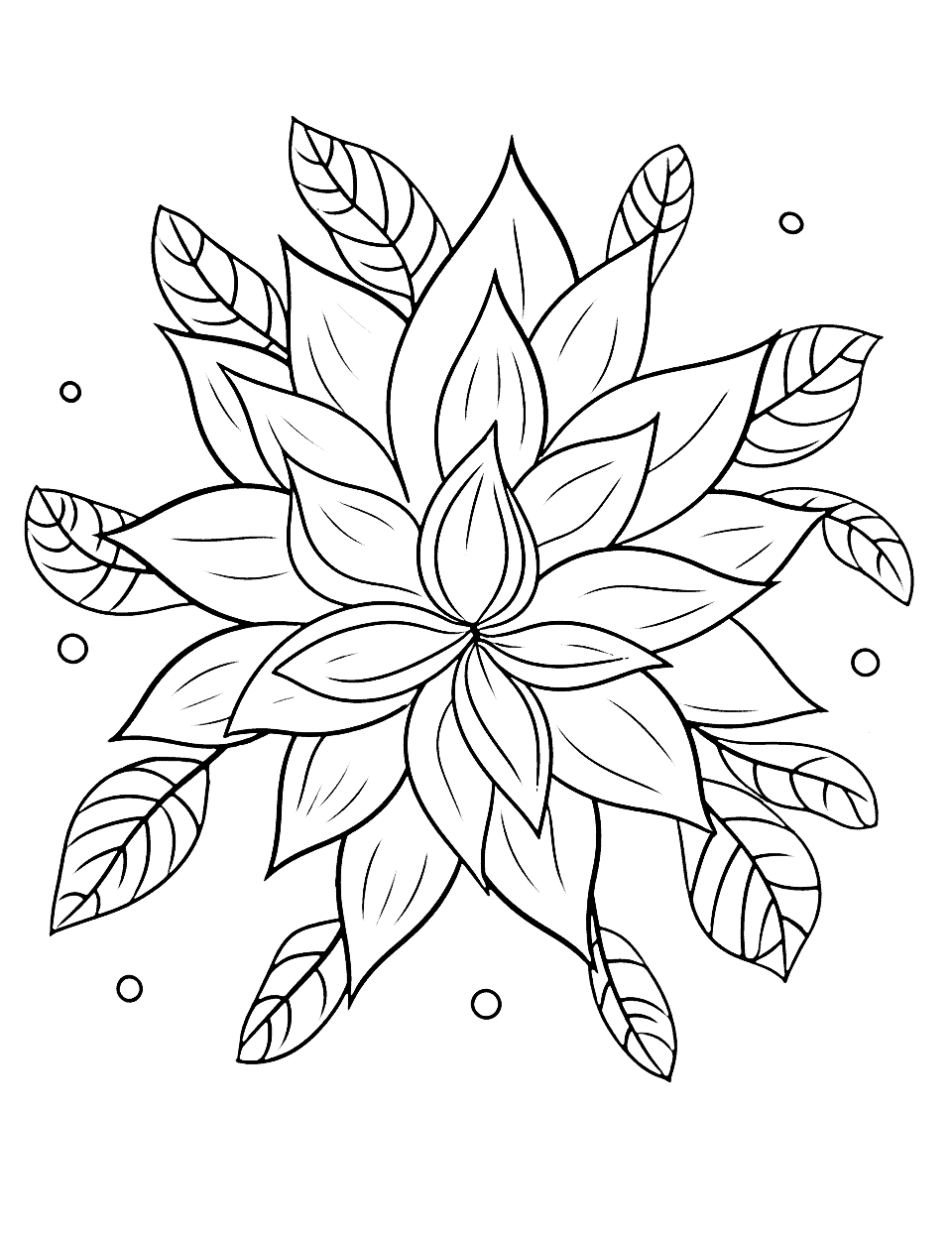 Complex Autumn Mandala Fall Coloring Page - An intricate mandala inspired by the colors and shapes of fall, perfect for older children.