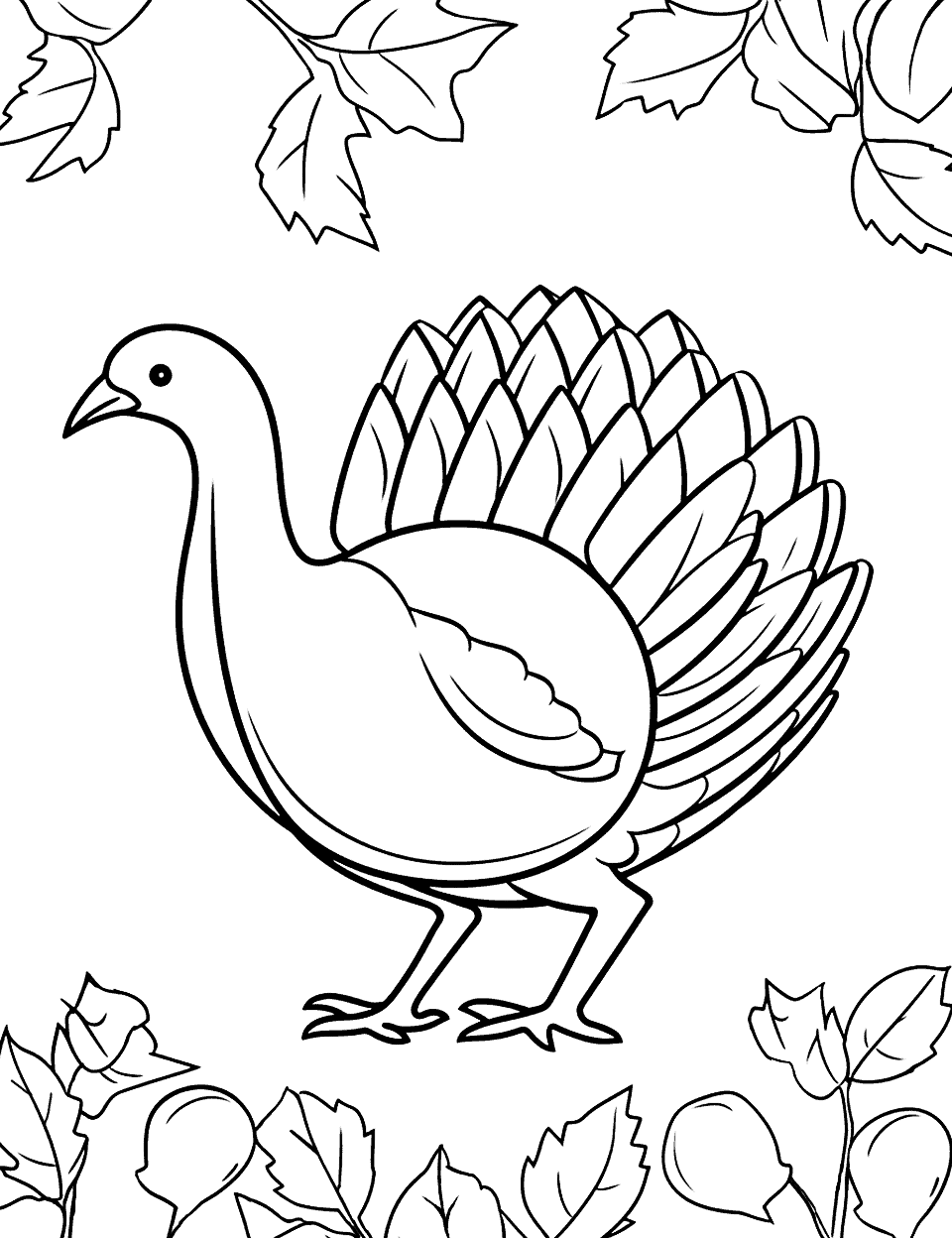 Thanksgiving Turkey Drawing Fall Coloring Page - An interactive coloring page where children can draw and color their own Thanksgiving turkey.