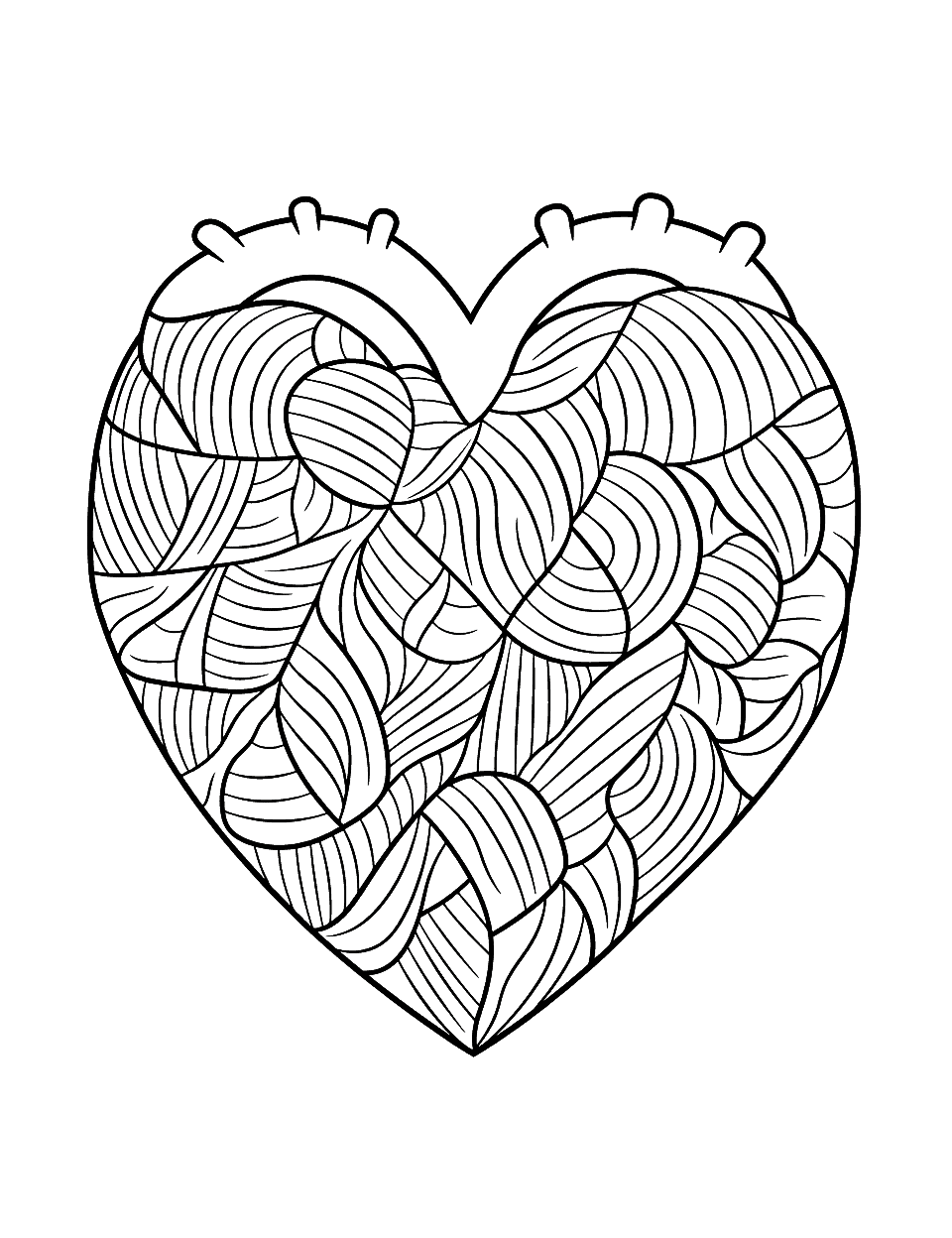 Human Heart Diagram Coloring Page - A detailed human heart diagram for children interested in science and biology.