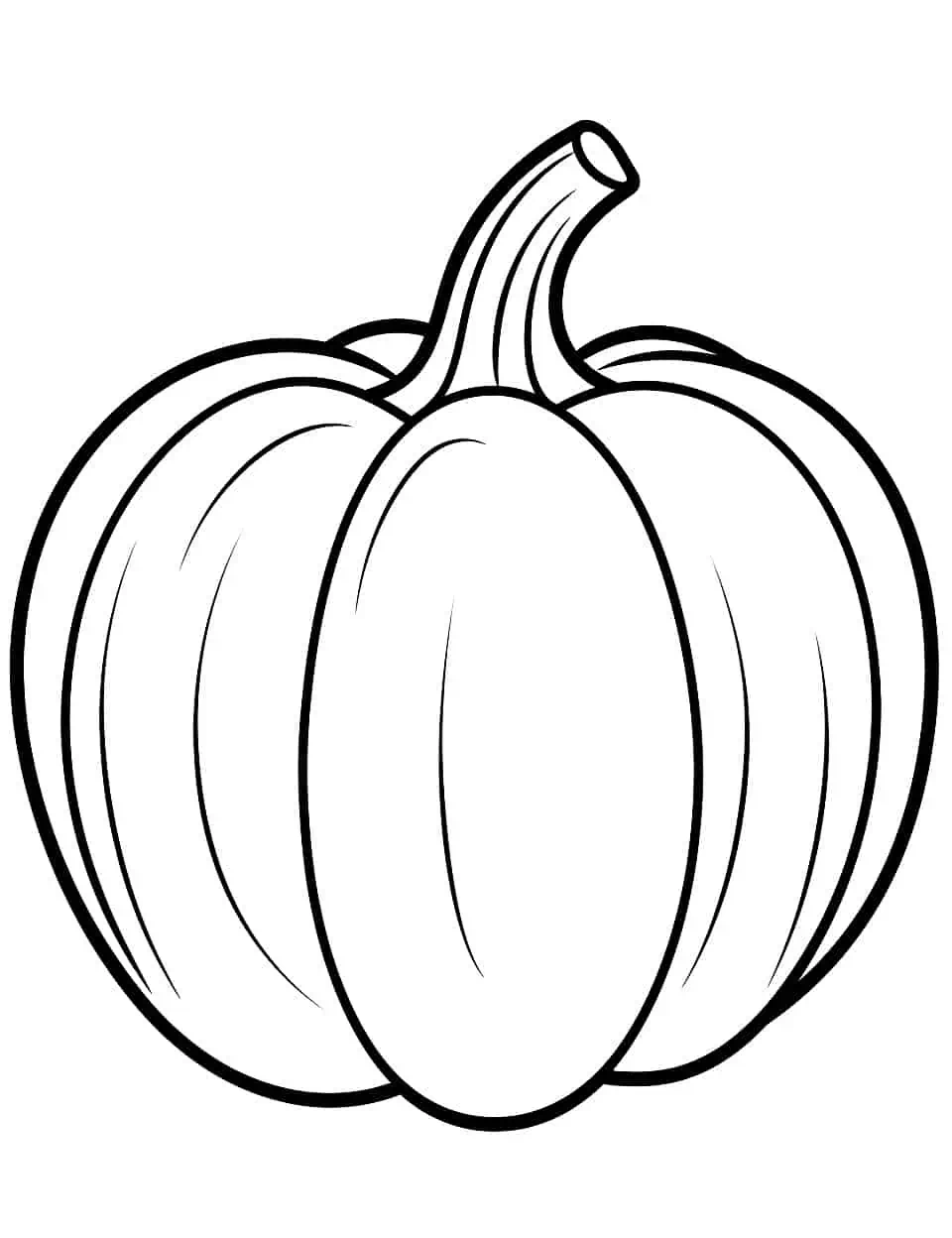 Simple Pumpkin Coloring Page - A large, simple pumpkin with a friendly smile. Perfect for beginners just starting to color.