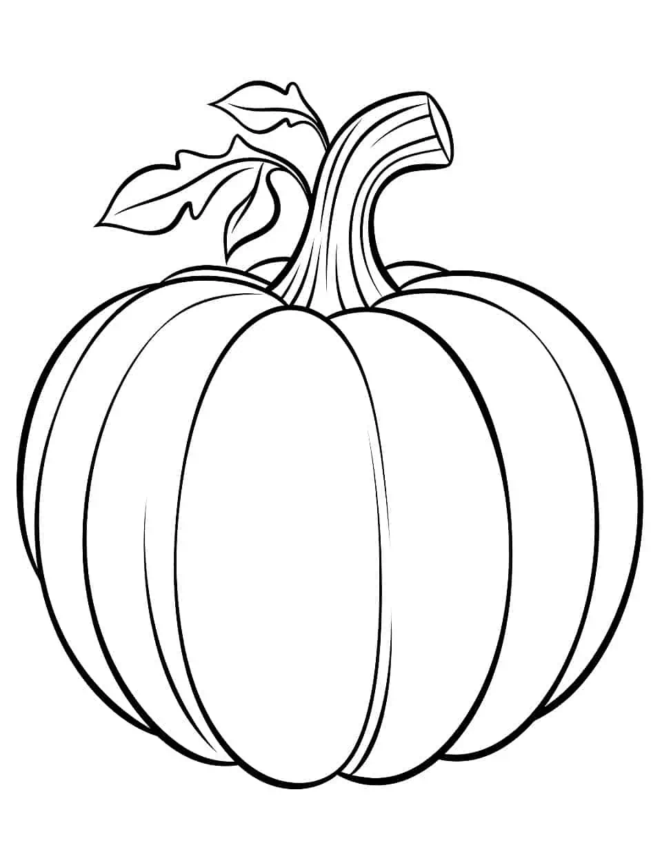 Toddler-Friendly Pumpkin Coloring Page - A large, easy-to-color pumpkin with simple features, suitable for toddlers.