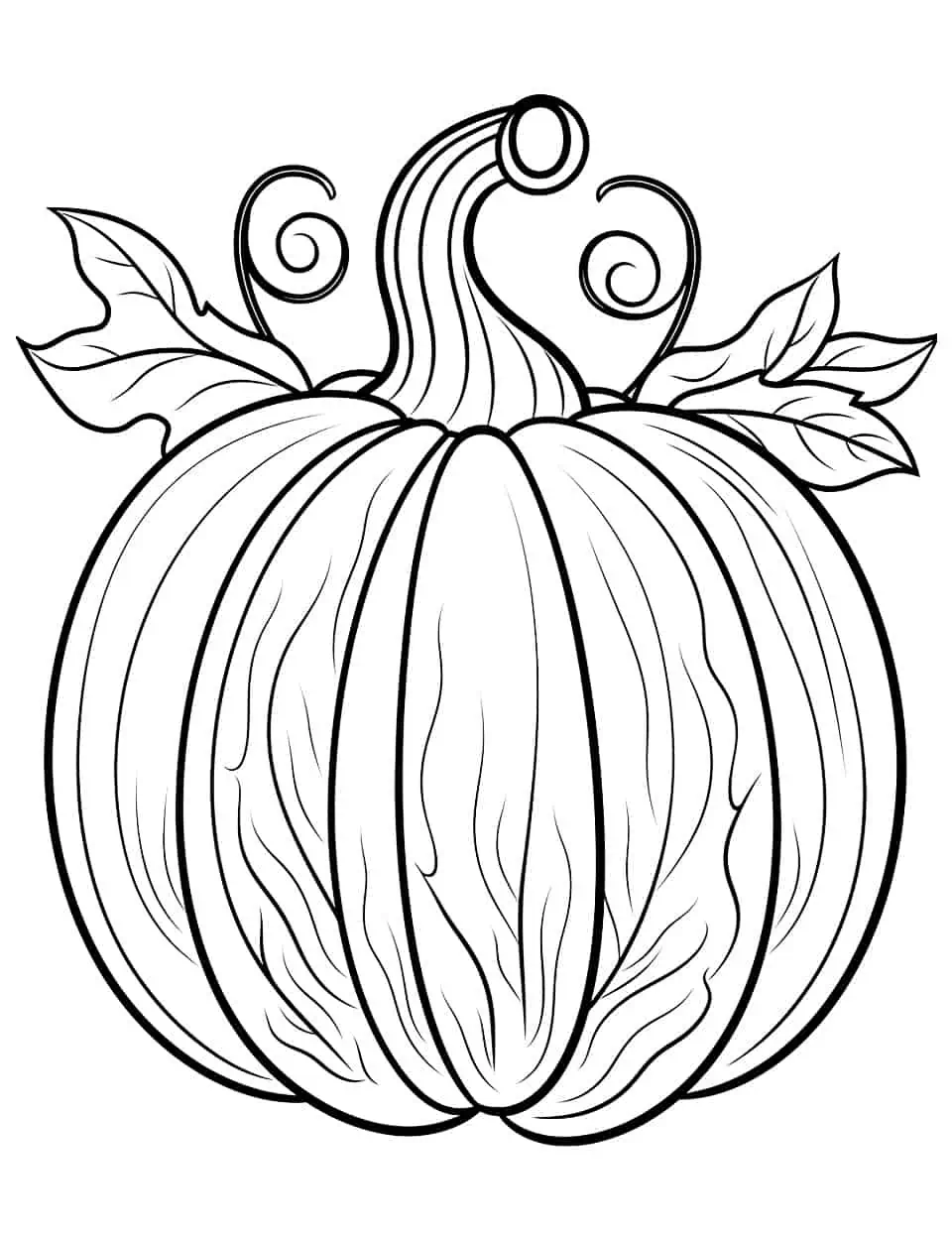 Intricate Pumpkin Design Coloring Page - An elaborately designed pumpkin for those who enjoy intricate coloring pages.