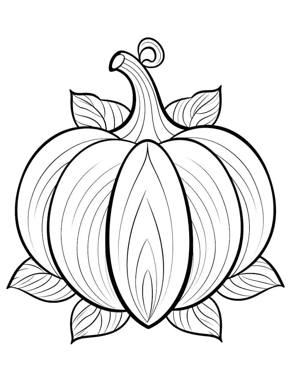 Pumpkin Mandala Coloring Page - A detailed pumpkin mandala for those seeking a more complex coloring experience.