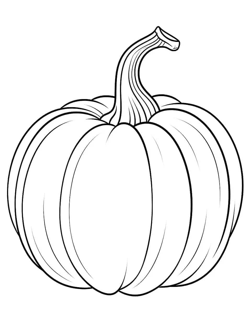 Blank Pumpkin Template Coloring Page - A blank pumpkin ready for any face or design the kids want to create.