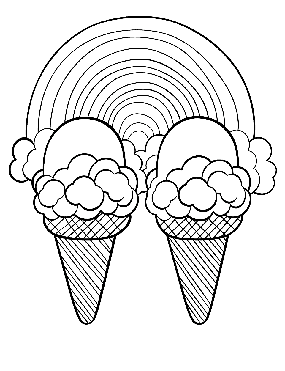 Flower Ice Cream Coloring Book : Flower Ice Cream Coloring Pages