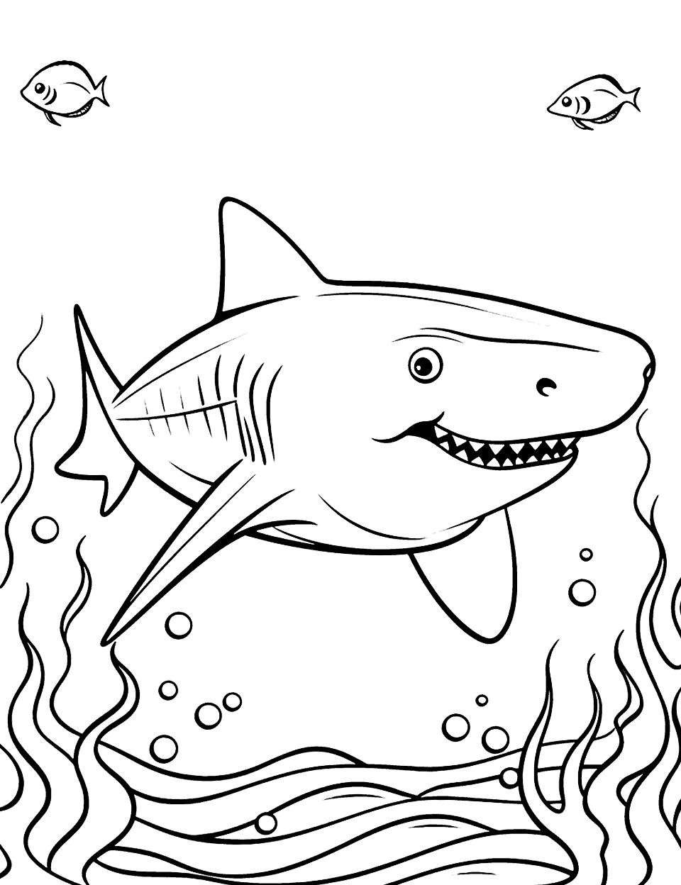 Angel Shark's Peaceful Life Shark Coloring Page - An angel shark lying calmly on the sea bed.