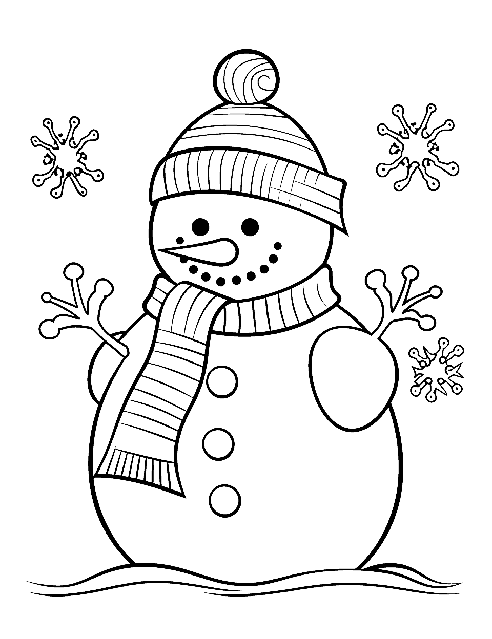 simple winter coloring pages for kids printable