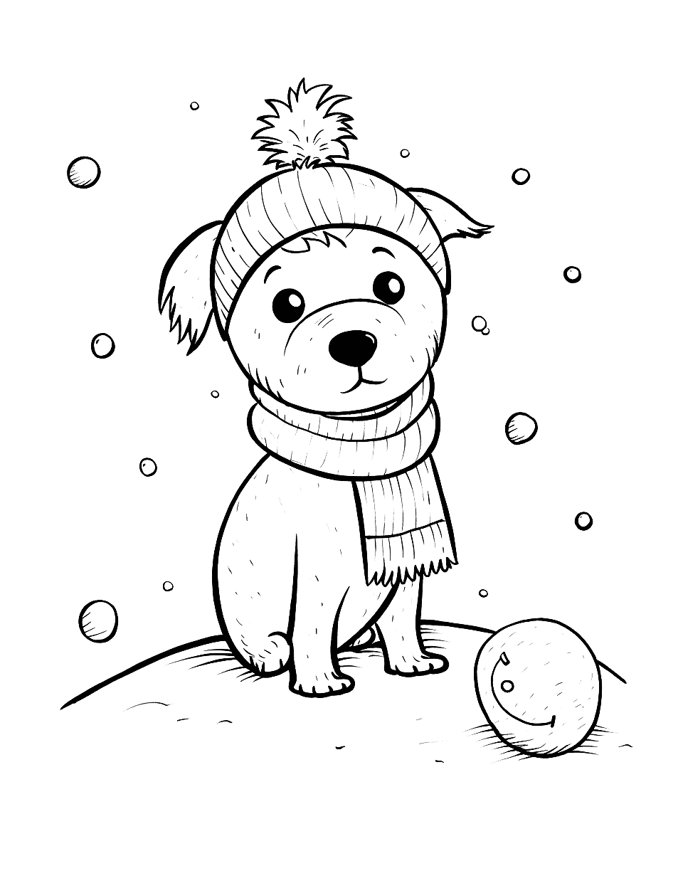 simple winter scene coloring pages