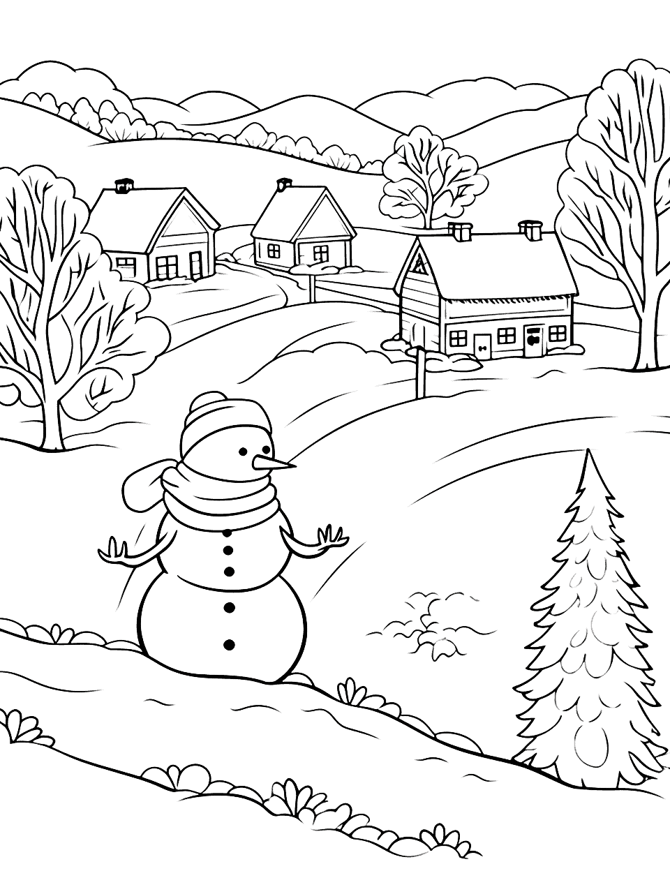 Winter Scenes Coloring Book: Winter Coloring Book for Adults Featuring Relaxing Winter Scenes, Beautiful Christmas Scenes Decorations for Adults