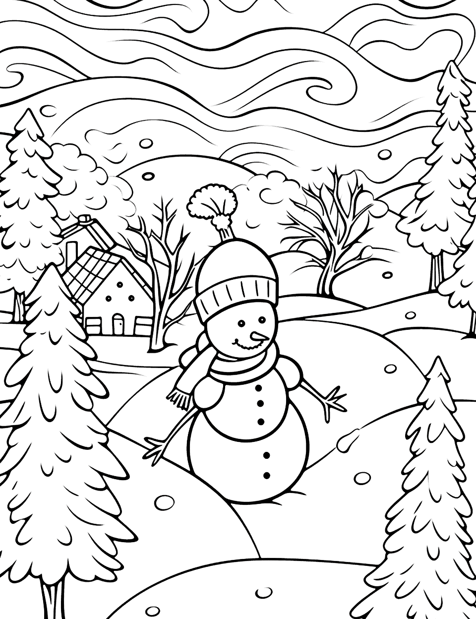 Winter Holidays Coloring Page – Art is Basic