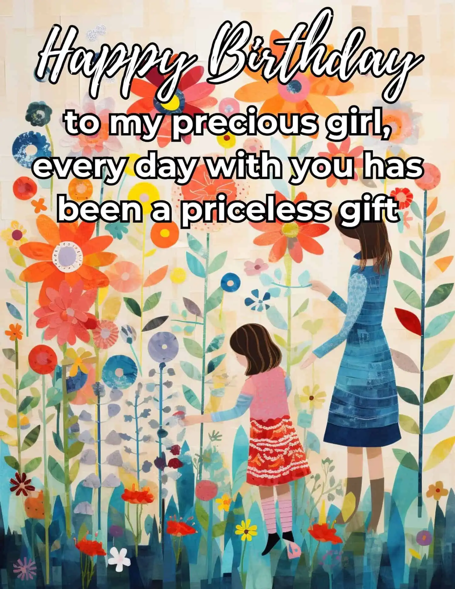 Emotional and touching birthday messages from a mother to her daughter.
