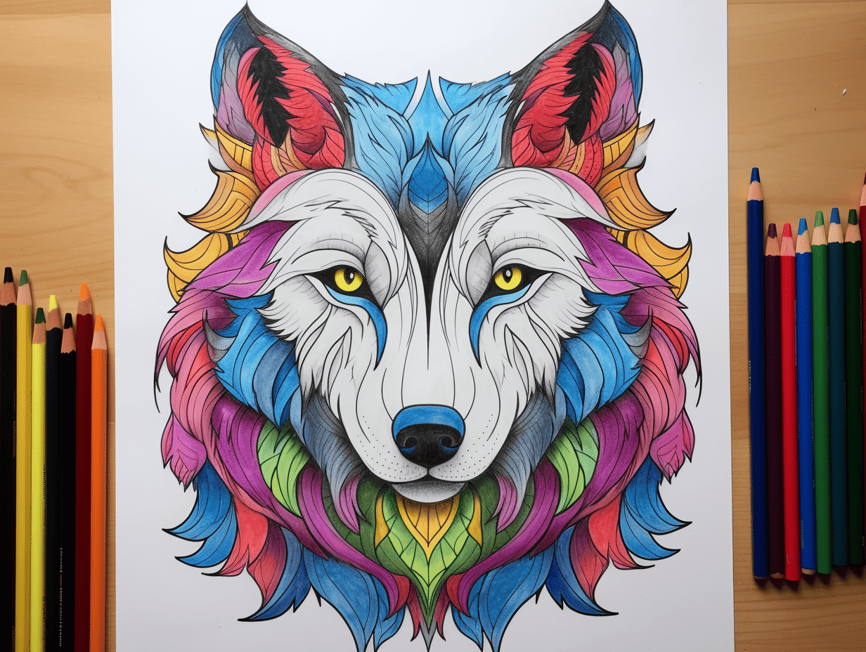 artistic wolf drawings