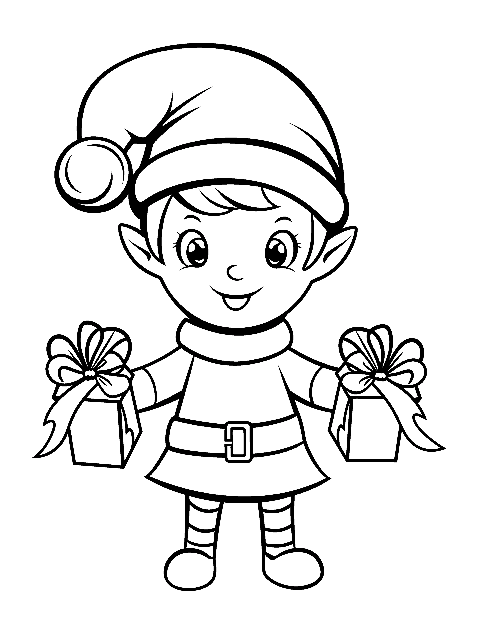 Elf on the Shelf Coloring Page - The popular Elf on the Shelf character.