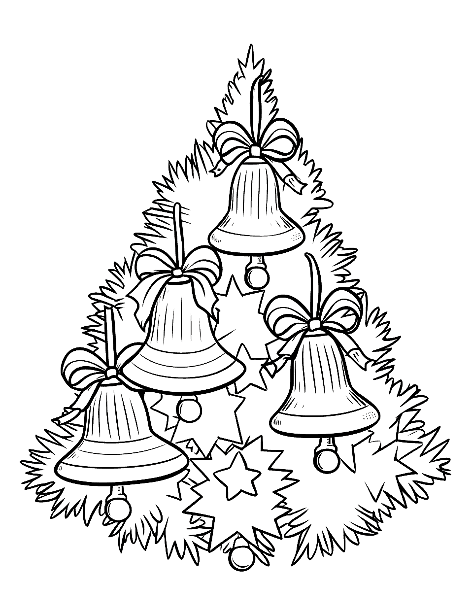 Carol of the Bells Coloring Page - Beautiful bells ringing out Christmas carols.