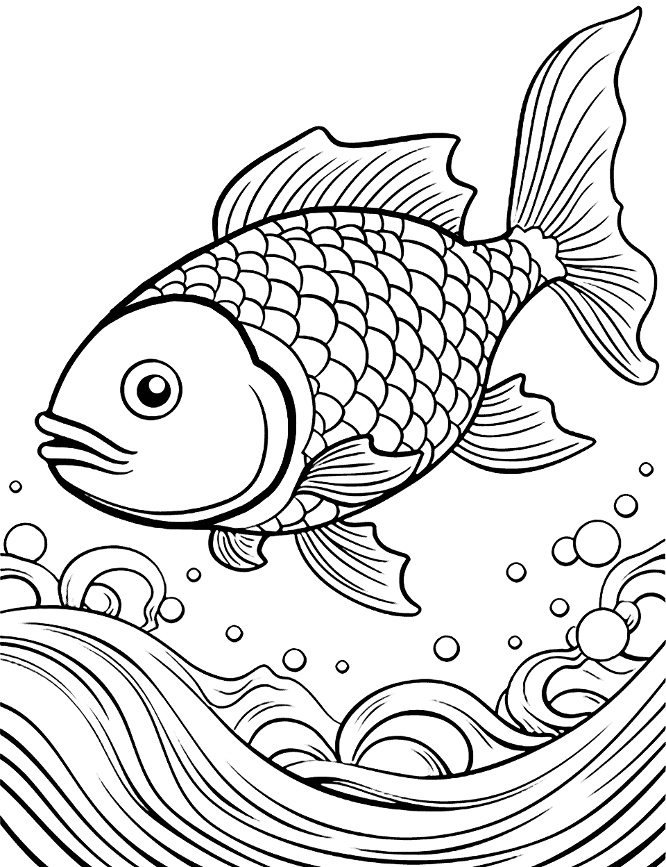 Fish Coloring Book For Kids Ages 8-12: An Kids Coloring Book with Fun Easy  and Relaxing Coloring Pages with star fish, jelly fish, koi fish, monster f  (Paperback)