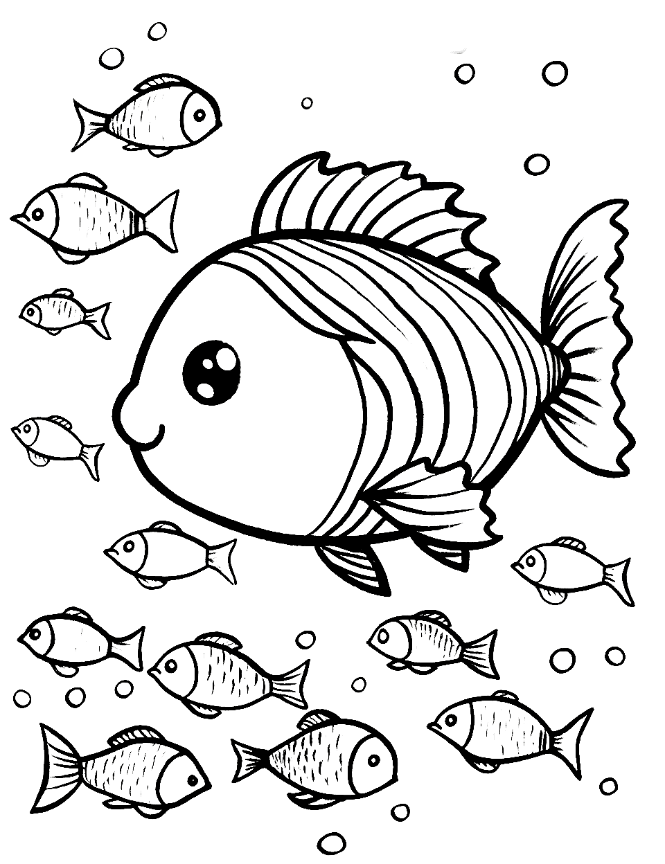 cooked fish coloring pages