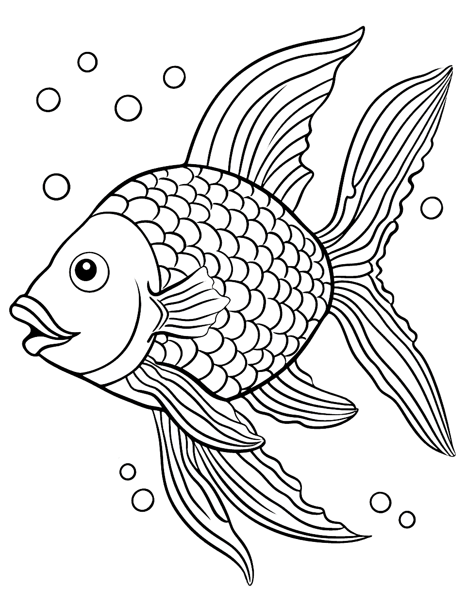 Deep Sea Fish Mysteries Coloring Page - Bioluminescent fish from the deep sea, showing its glowing patterns.