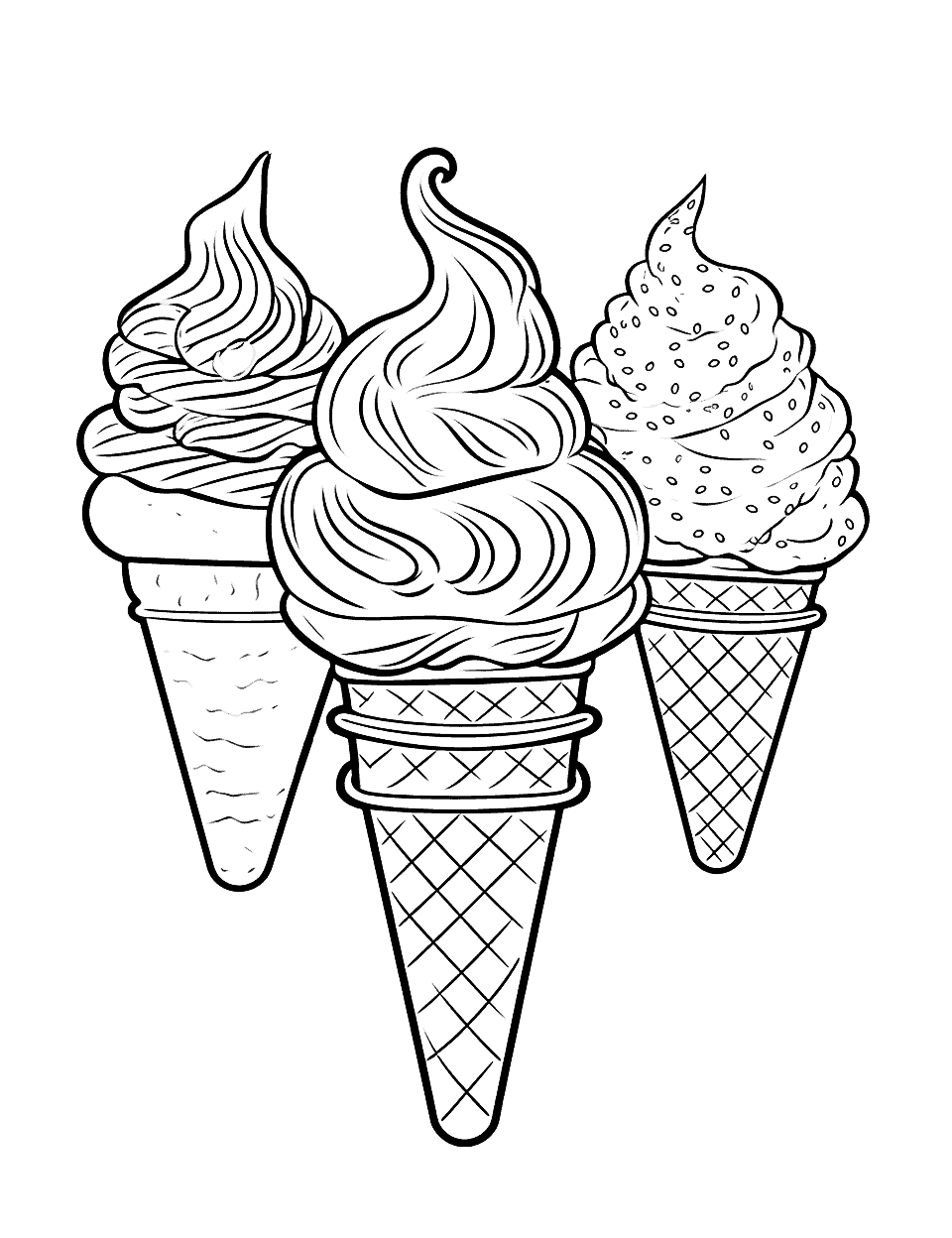 Cool Ice Cream Designs Coloring Page - Contemporary and cool designs of ice creams