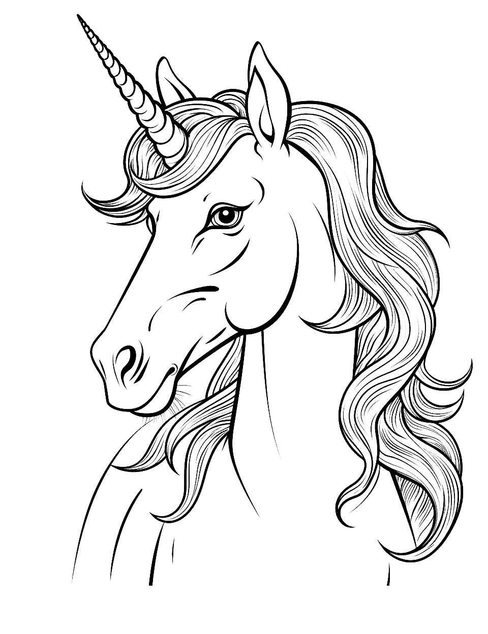 detailed unicorn coloring pages