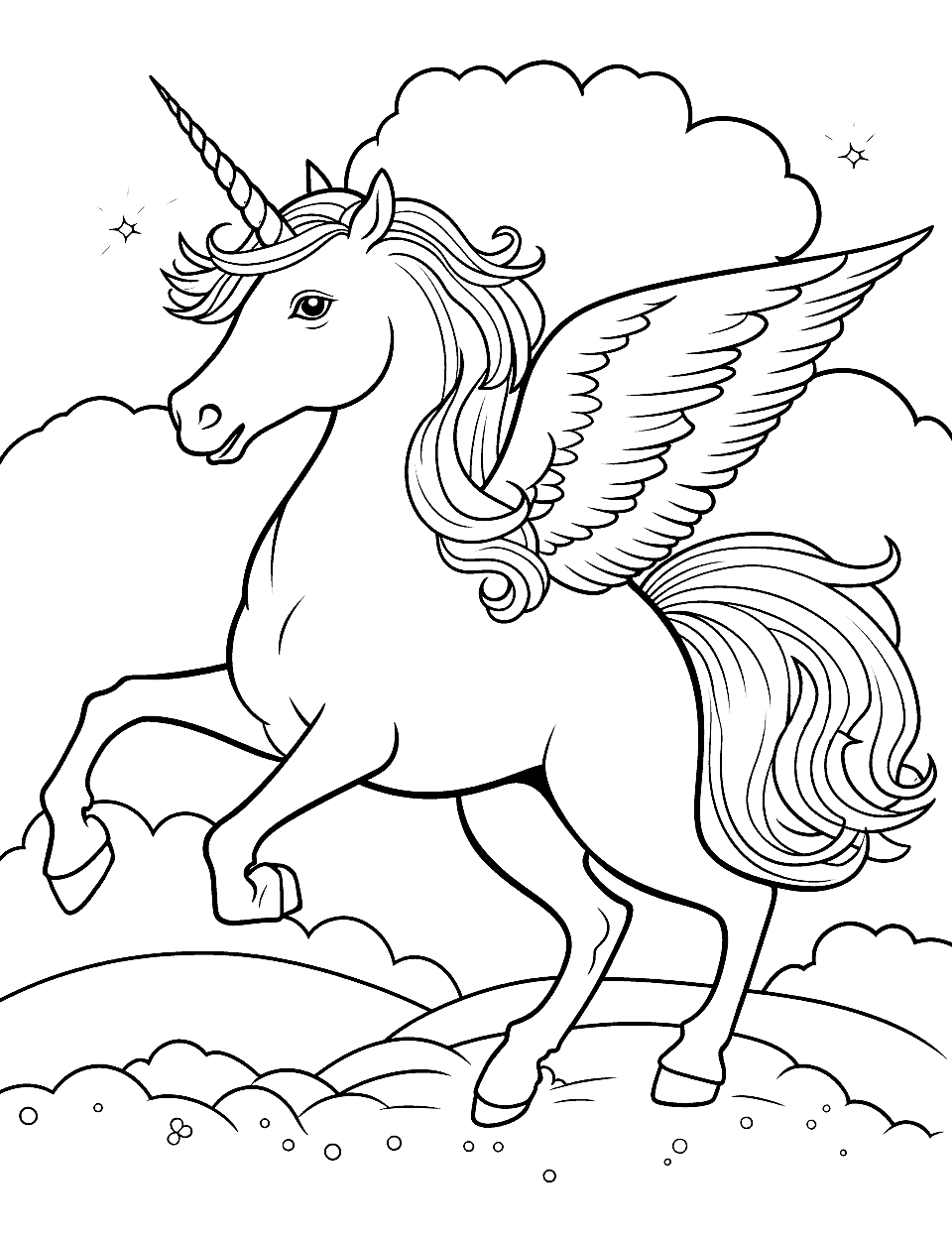 Printable Unicorn Coloring Page – Lux + Trip