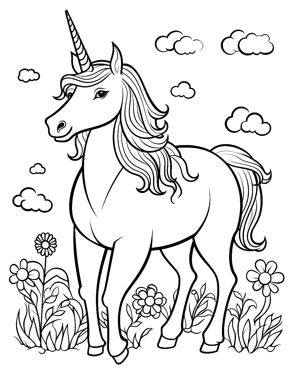 Crayola Unicorn Coloring Page - A vibrant unicorn design ready to be colored in.