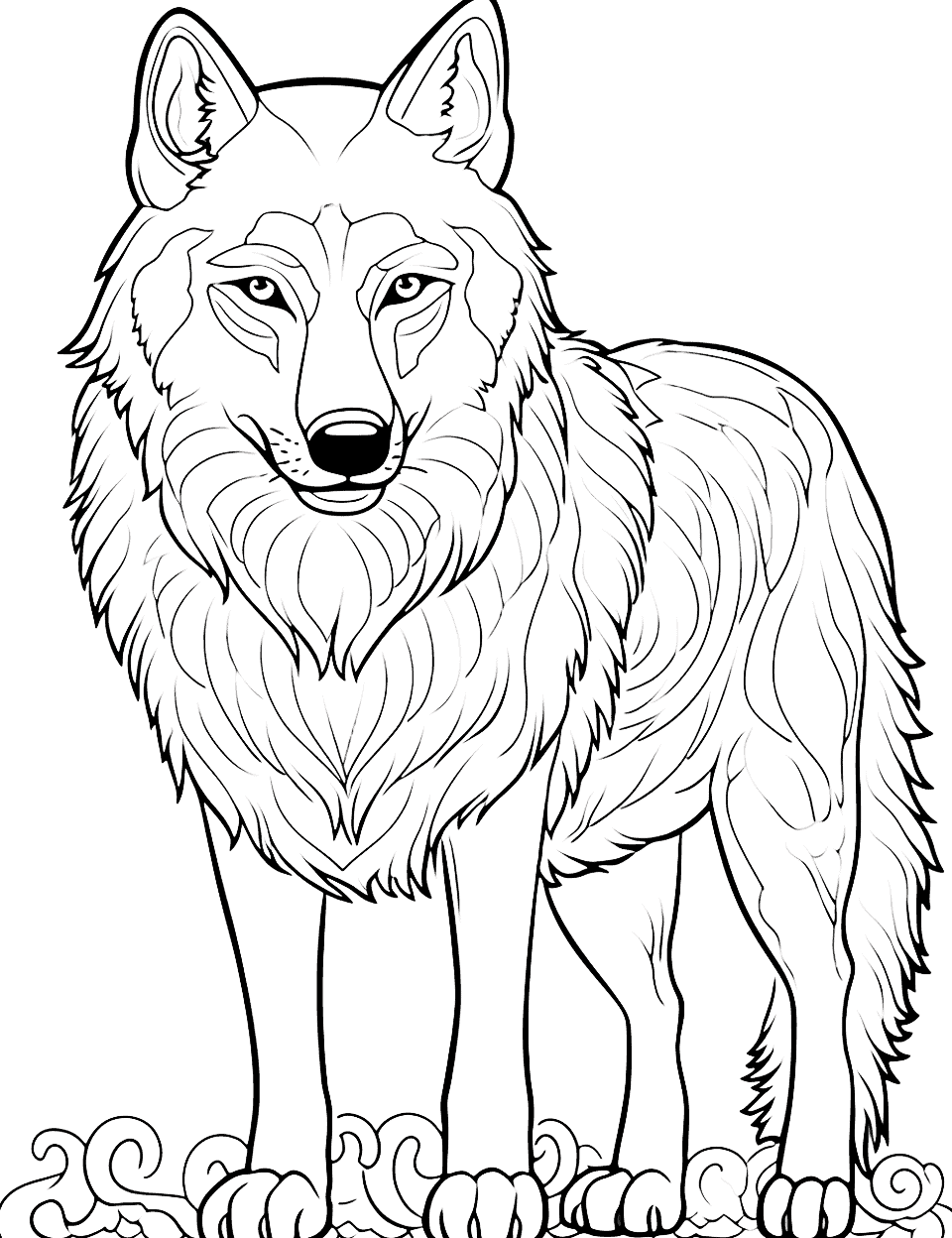 wolf pictures to print and color