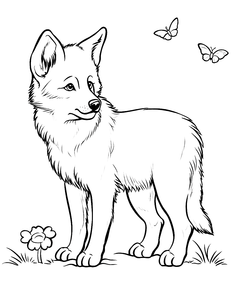 realistic wolf pup coloring pages