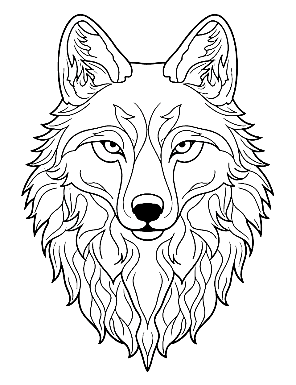 Wolf Coloring Book for Adults. 40 Wolf Designs in Mandala and