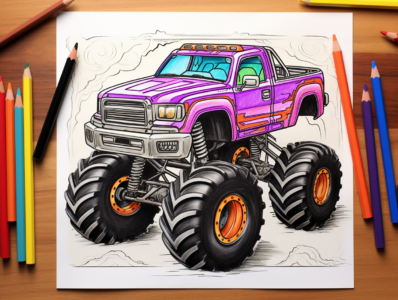 Free Shark Monster Truck Coloring Pages Printable and Easy