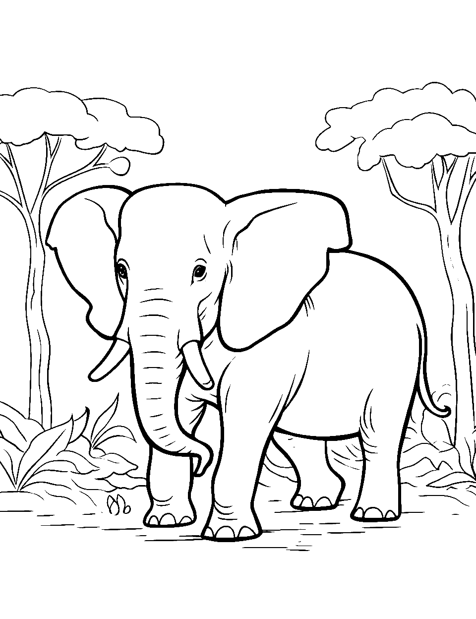 Elephant Coloring Pages for Kids Ages 4-8 by Inkhorse Publishing Kids  Coloring Book With 45 Digital Coloring Pages PDF Download 