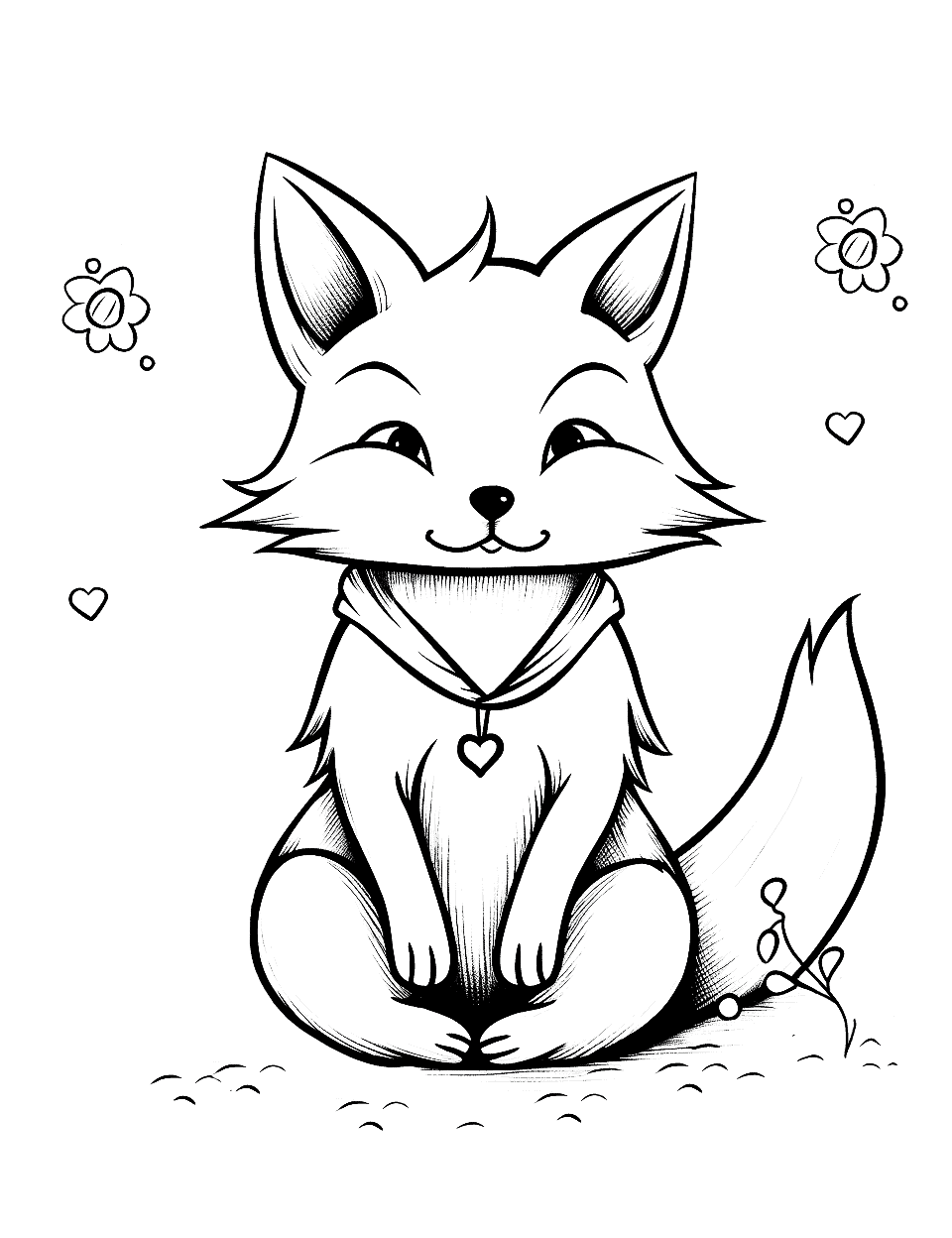 Fox Yoga Morning Coloring Page - A fox in a serene yoga pose, radiating calm and peace.