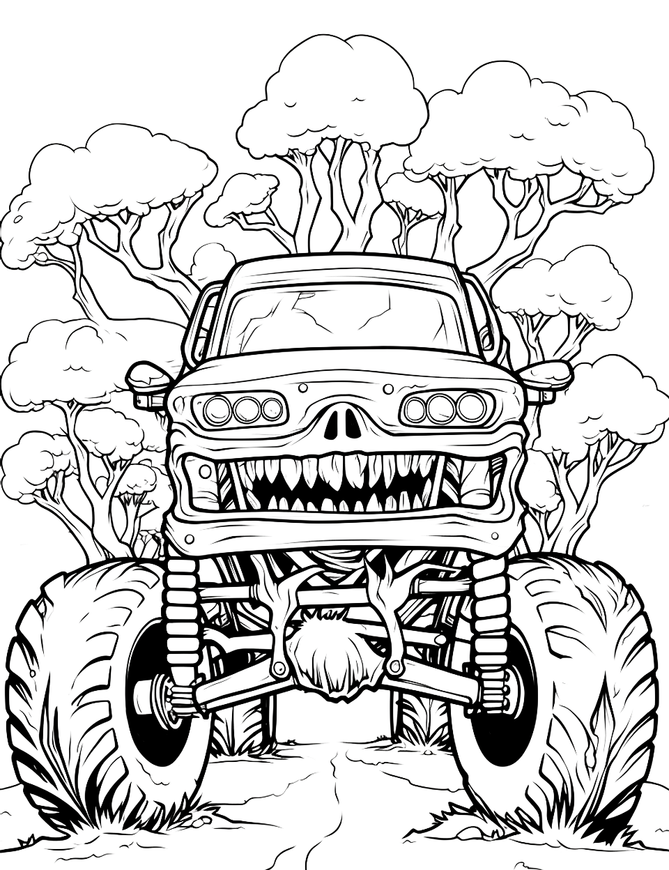 Monster Jam Truck On Fire Coloring Pages : Color Luna  Monster truck  coloring pages, Cars coloring pages, Halloween coloring pages