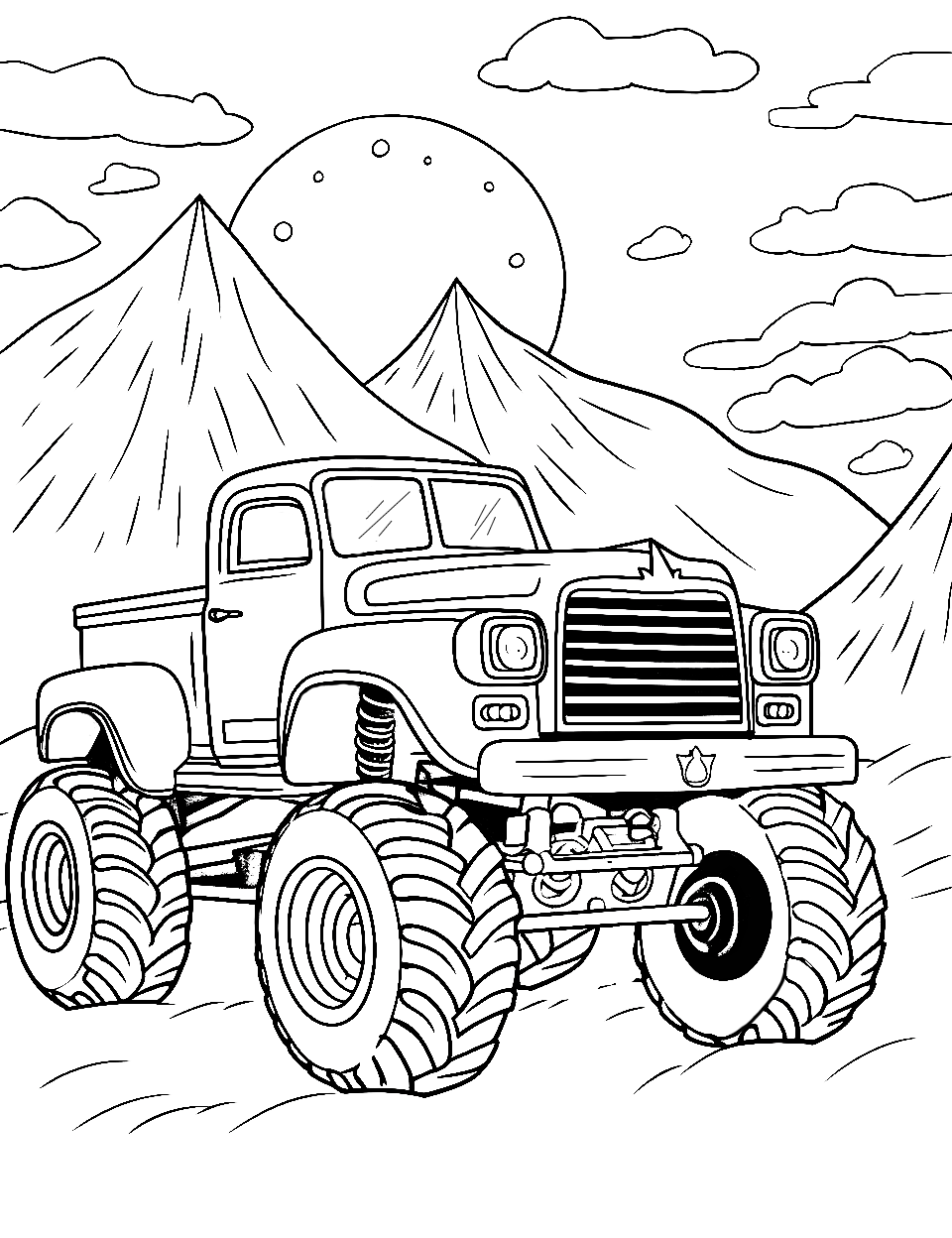 Monster Jam Truck On Fire Coloring Pages : Color Luna  Monster truck  coloring pages, Cars coloring pages, Halloween coloring pages