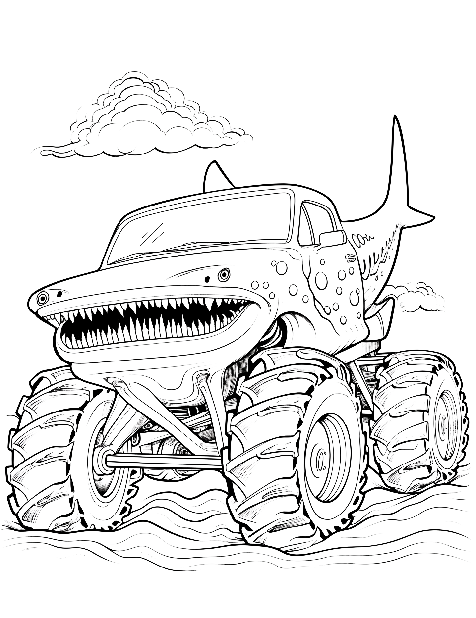 Bulldozer Monster Truck coloring page