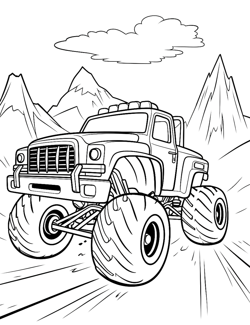 Taz Monster Truck coloring page