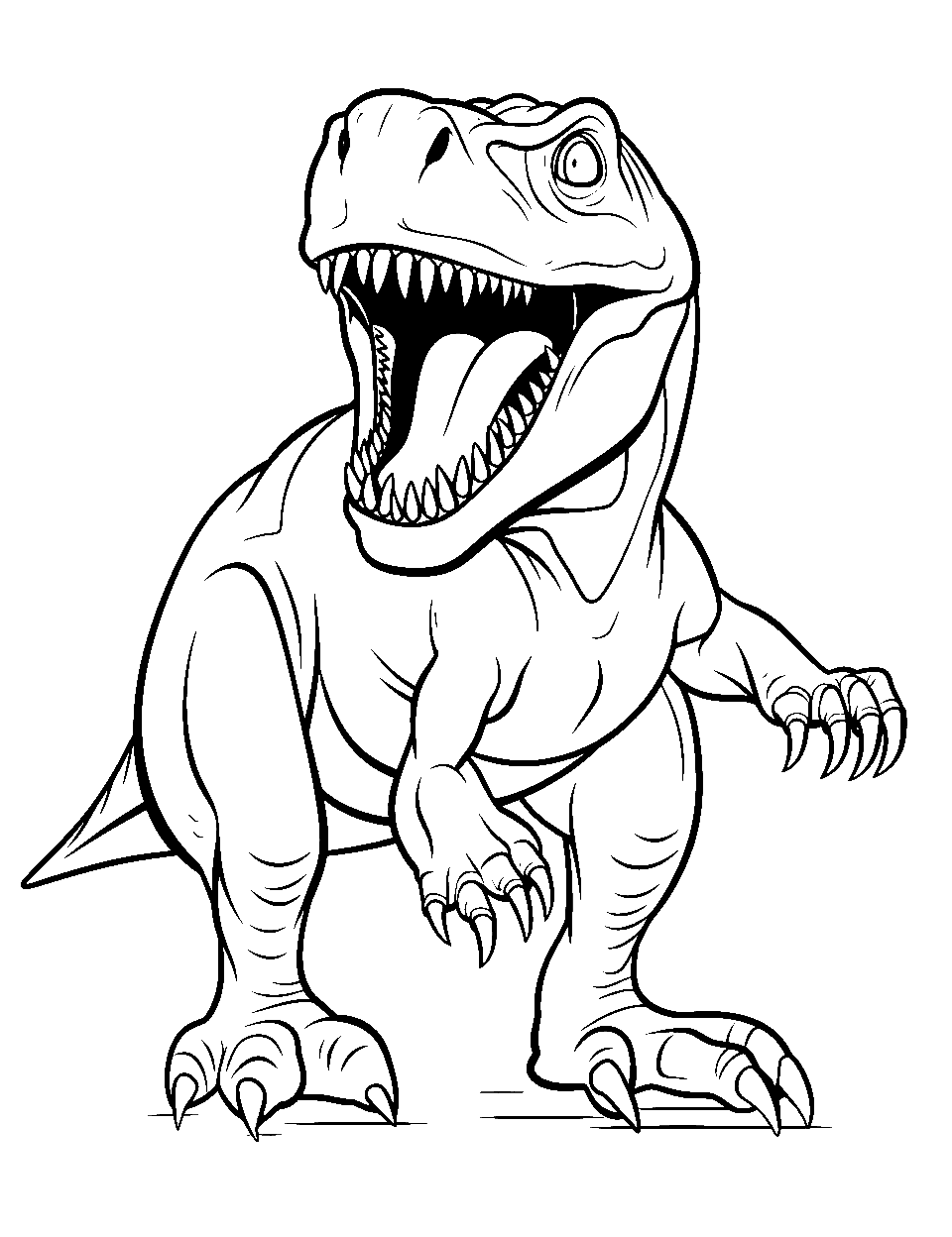 Tyrannosaurus Rex realistic coloring pages for kids, printable