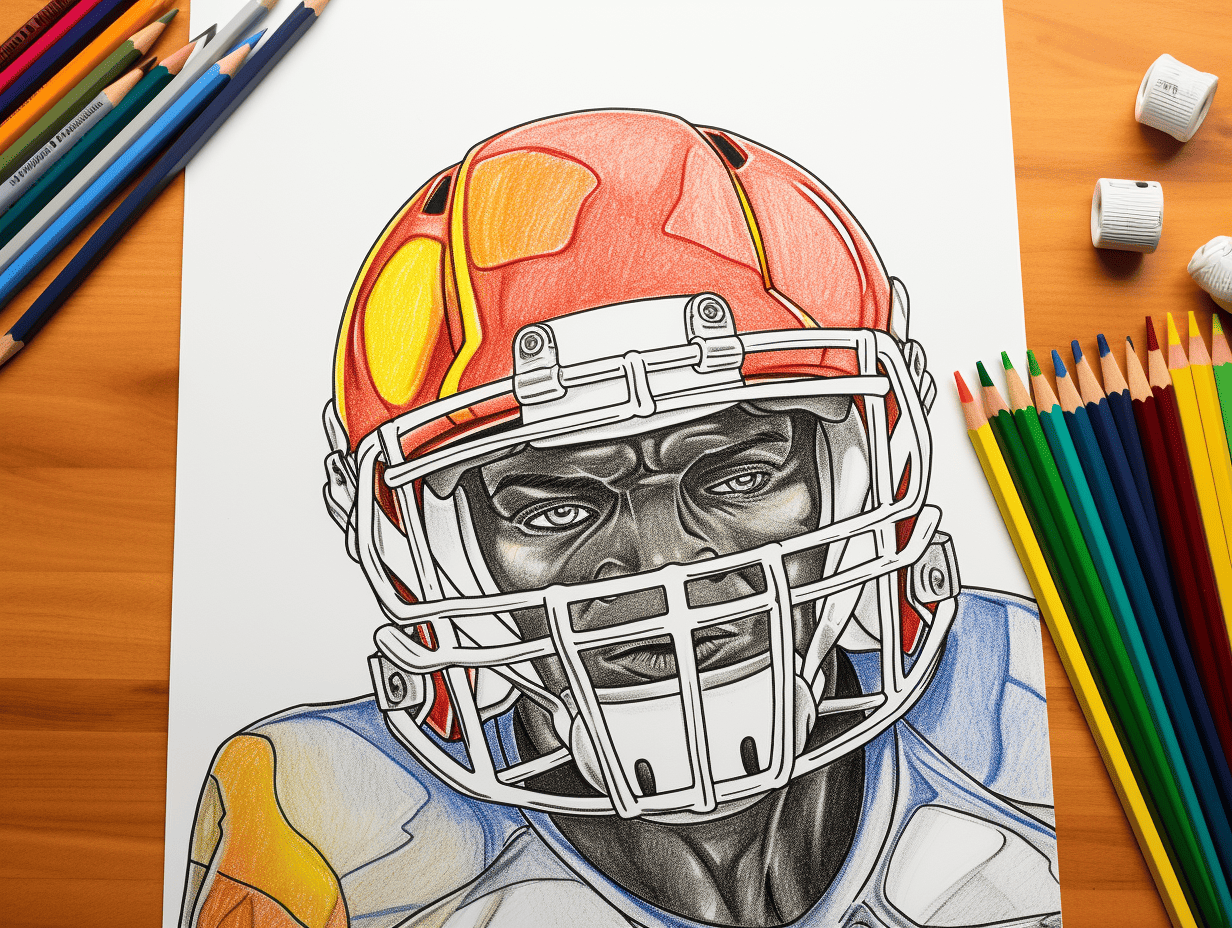 Trendy Football Helmet Coloring Pages