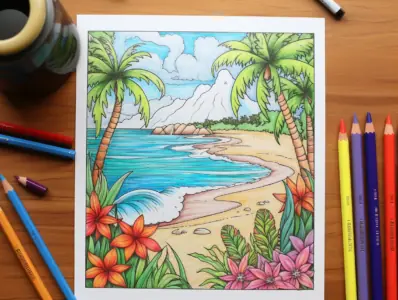 Beach Coloring Pages for Kids